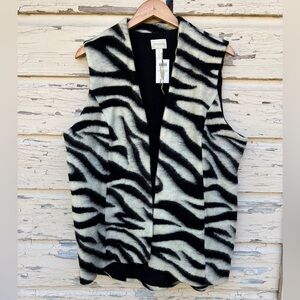 Chico's Black and White Zebra Print Vest